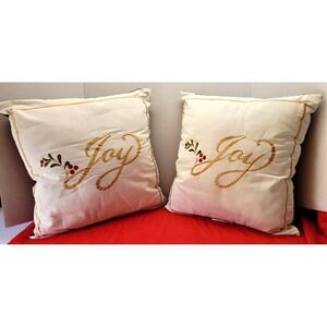 Embroidered Pair Christmas Joy Sofa Couch Pillows ‎ Better Homes and Gardens